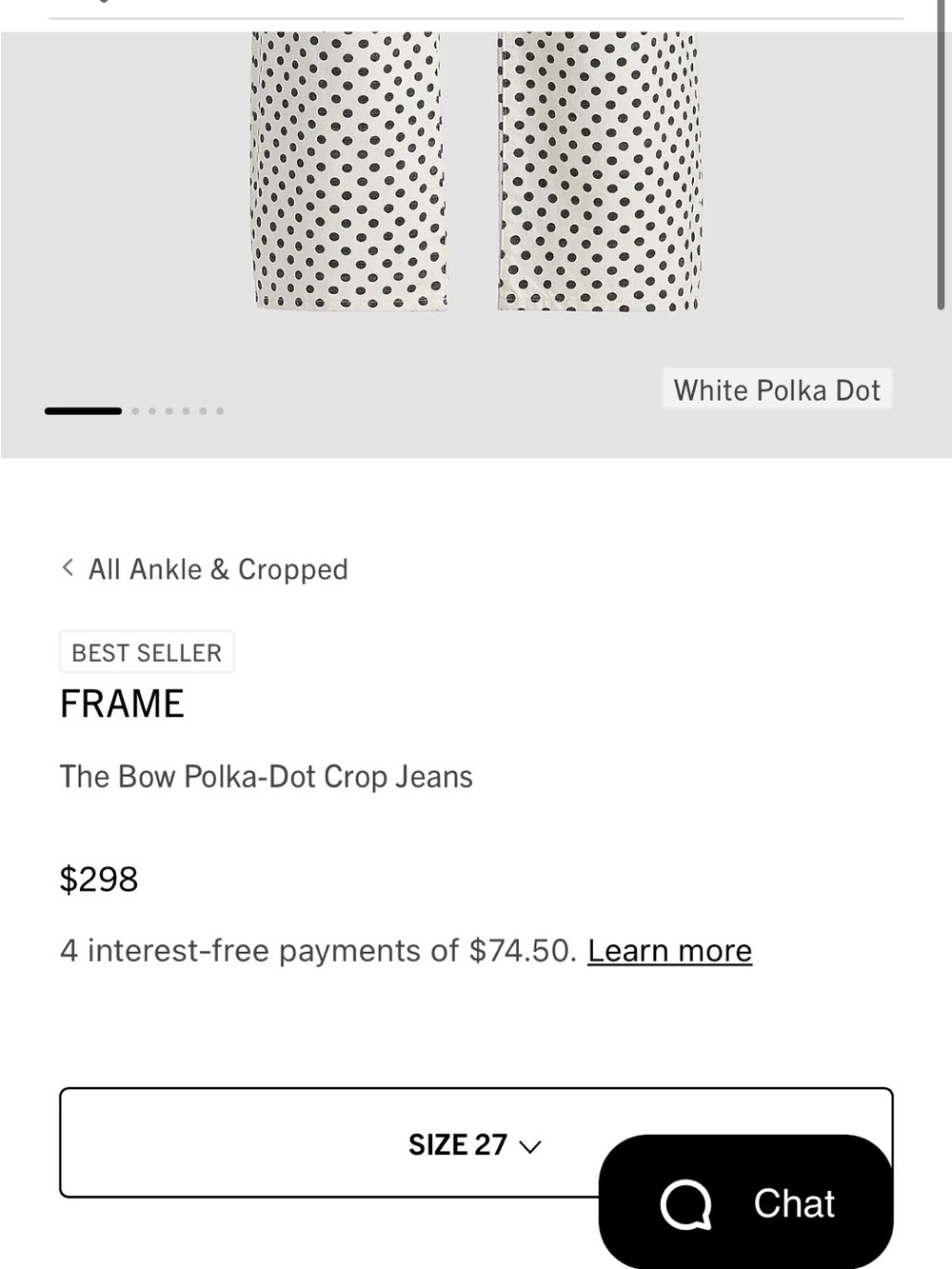 Frame Denim Polka Dot crop jeans - Picture 4 of 5